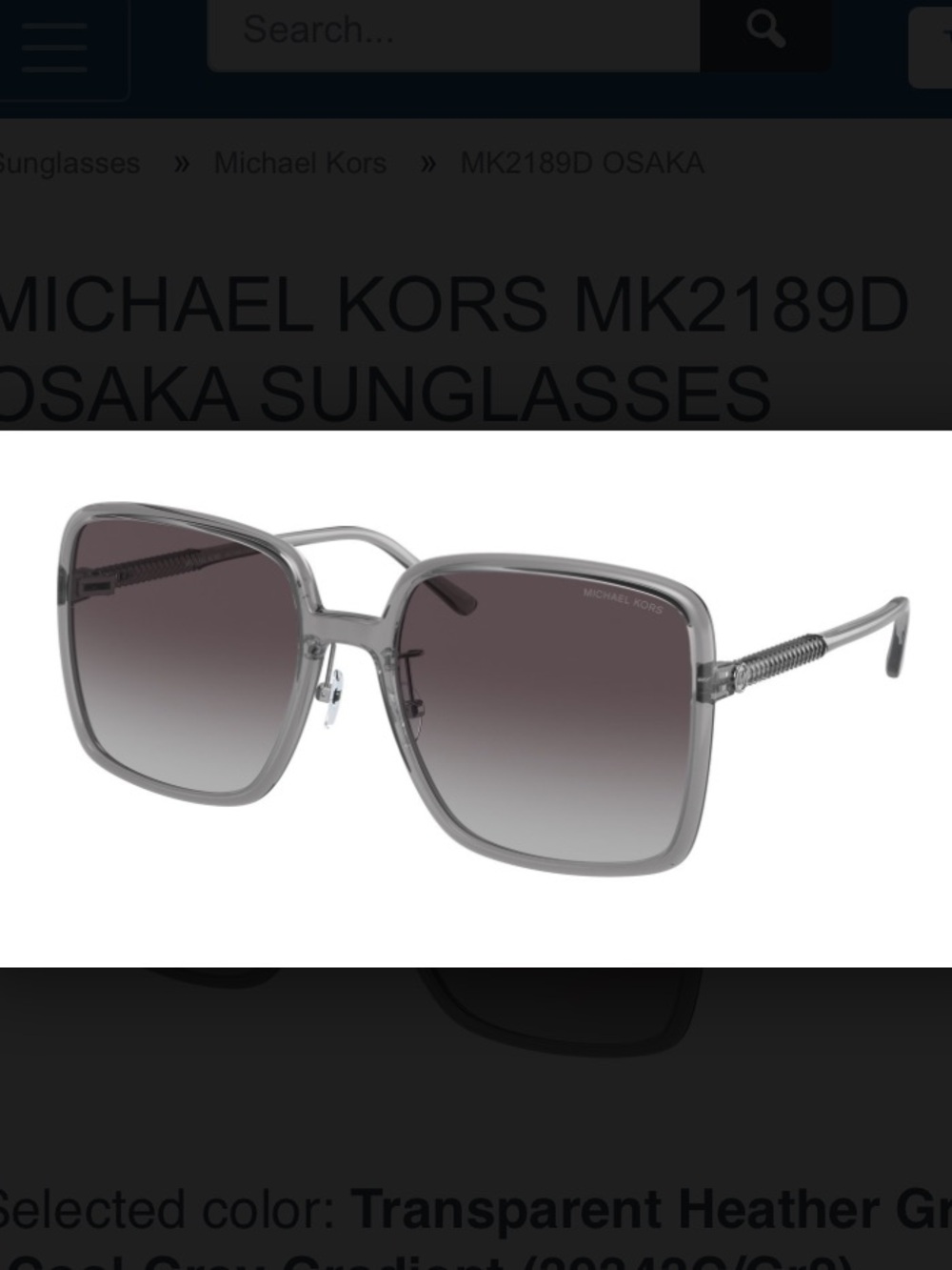 MICHAEL KORS OSAKA Transparent Heather Gray MK2189D-Discontinued